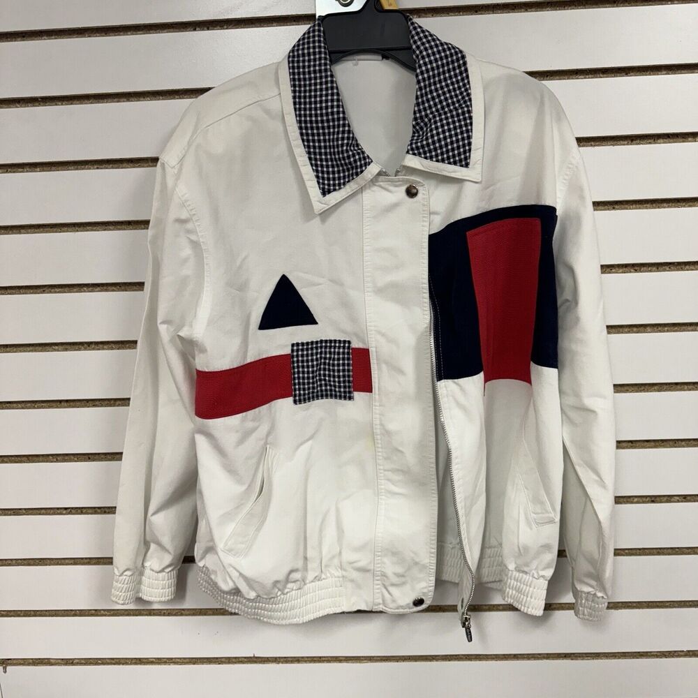 Vintage Alfred Dunner Jacket Womens Multicolor Full Zip Retro Geometric Style 18